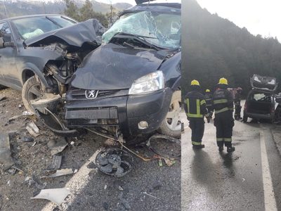 Ruta 40: un muerto y un herido grave por choque frontal entre una camioneta y una Partner
