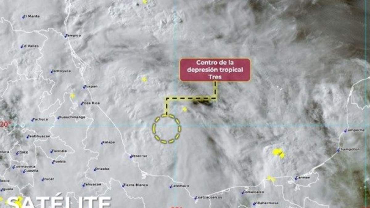 Vista satelital de la tormenta tropical Chris