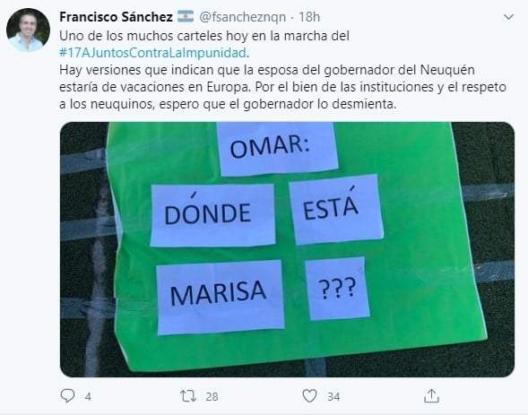 Tuit de Francisco Sánchez