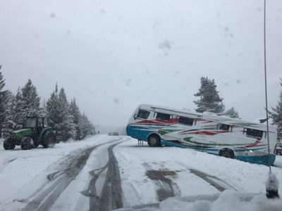 Piden circular con extrema precaución y cadenas obligatorias por el Parque Nacional Lanín