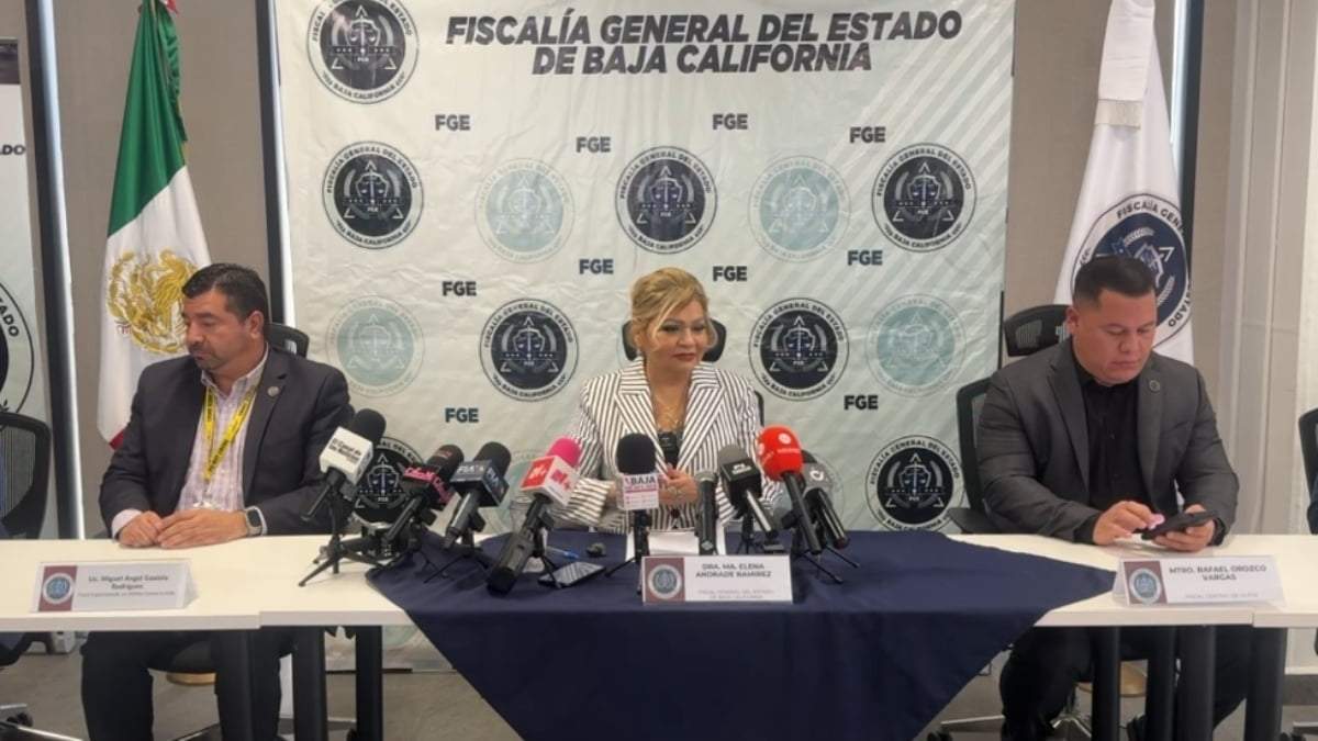 La conferencia de prensa de la fiscal de Baja California, Ma. Elena Andrade Ramírez