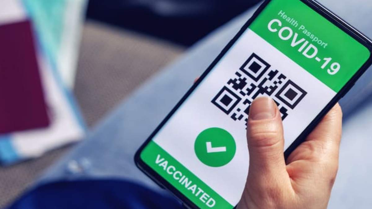 Aplicación digital del pasaporte verde. Fuente: (Twitter)