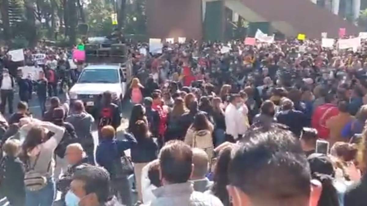 Una de las protestas de los trabajadores del TSJ CDMX