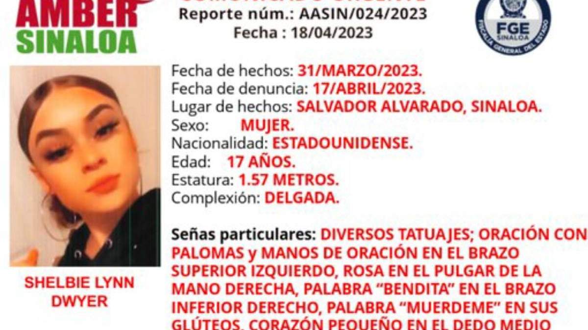 Shelbie Lynn Dwyer, joven estadunidense desaparecida en Sinaloa