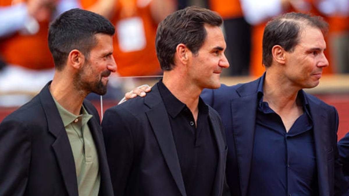 Rafael Nadal, Roger Federer y Novak Djokovic. Fuente: (X)