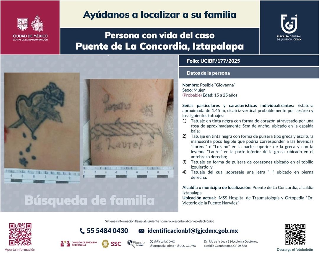 Fotoboletin de una persona no identificada, víctima de la explosión de una pipa de gas en Iztapalapa