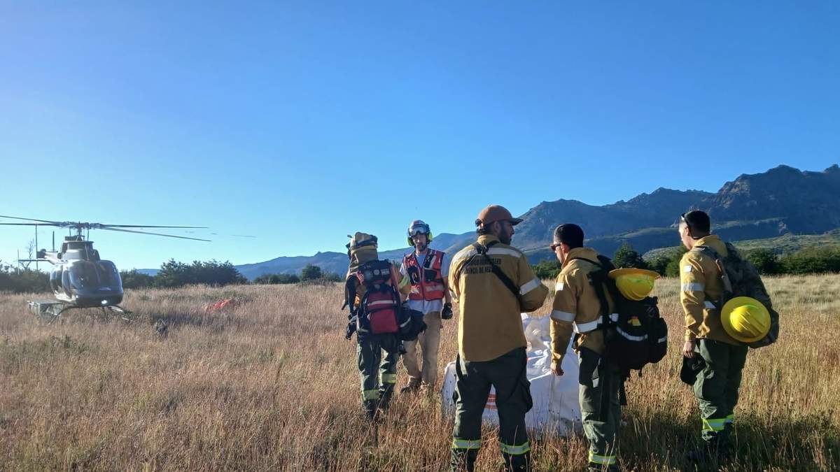 Trabajo para controlar el fuego en el Parque Nacional Lanin. Fuente: (Facebook)