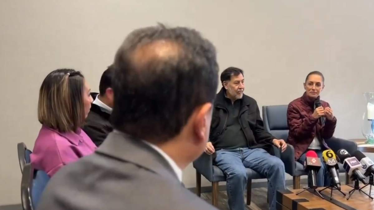 Claudia Sheinbaum en un encuentro con medios en Durango