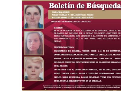 Natacha y sus hijos Wendy y Lucas, originarios de Bélgica, desaparecieron en Campeche