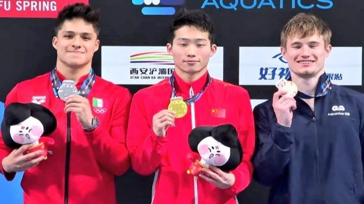 Osmar Olvera, Zonyuan Wang y Jack Laugher