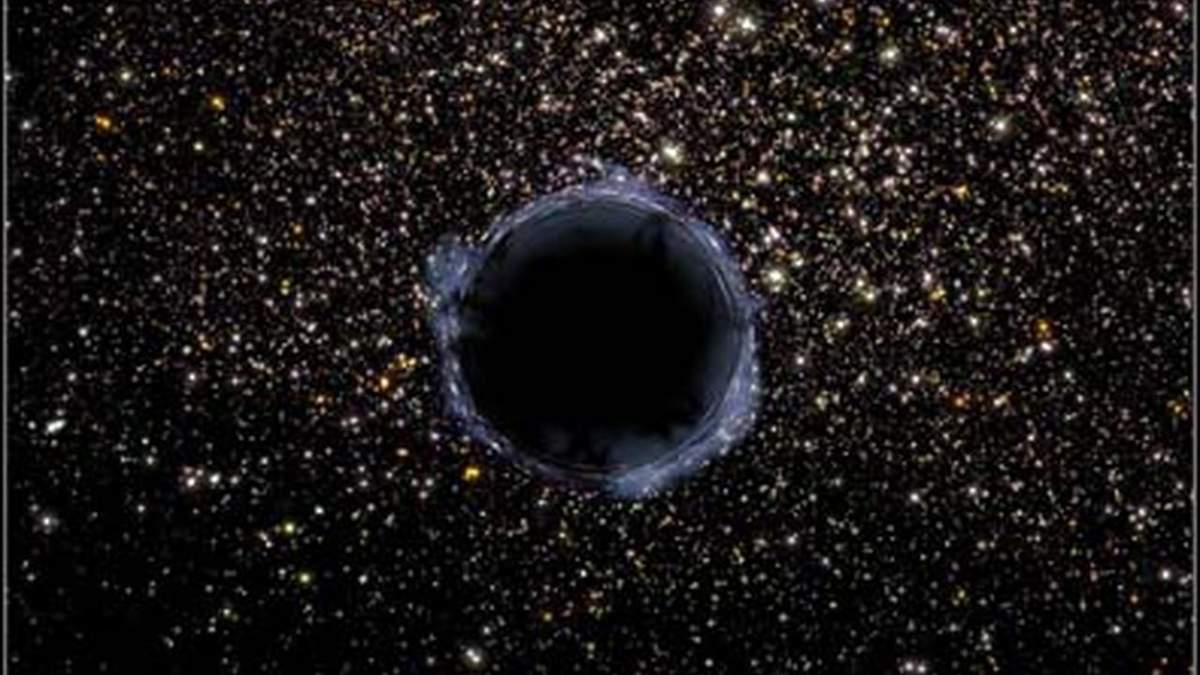 Un agujero negro en el espacio