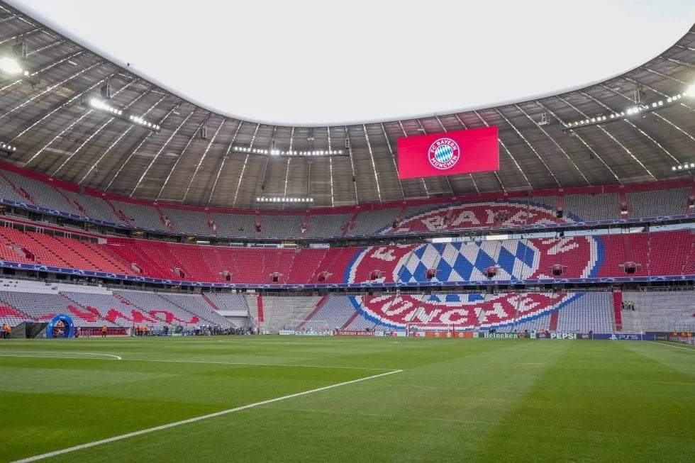 Vista general del Allianz Arena antes del inicio del partido de ida de las semifinales de la Liga de Campeones entre el Bayern de Múnich y el Real Madrid en el Allianz Arena de Múnich, Alemania, el martes 30 de abril de 2024.