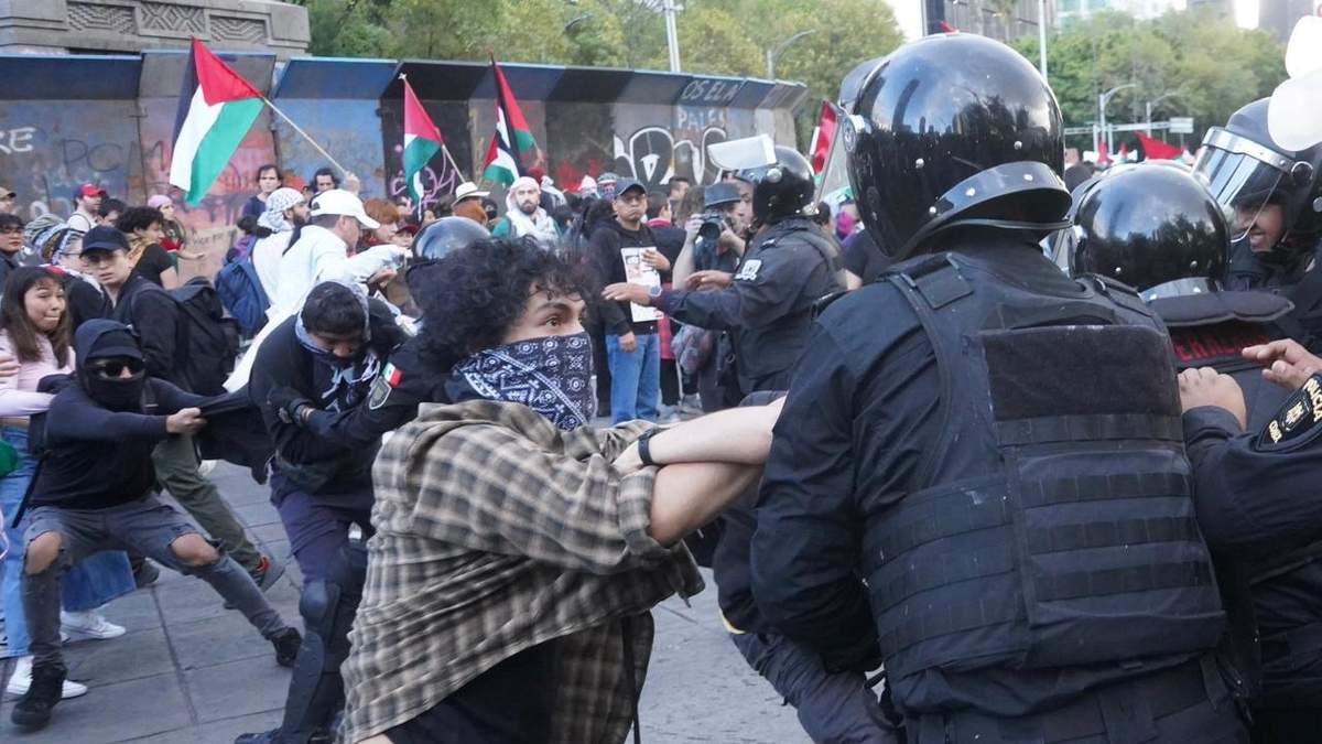 Enfrentamientos en la marcha propalestina