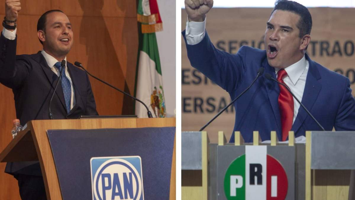 Marko Cortés, dirigente del PAN, y Alejandro Moreno, líder del PRI