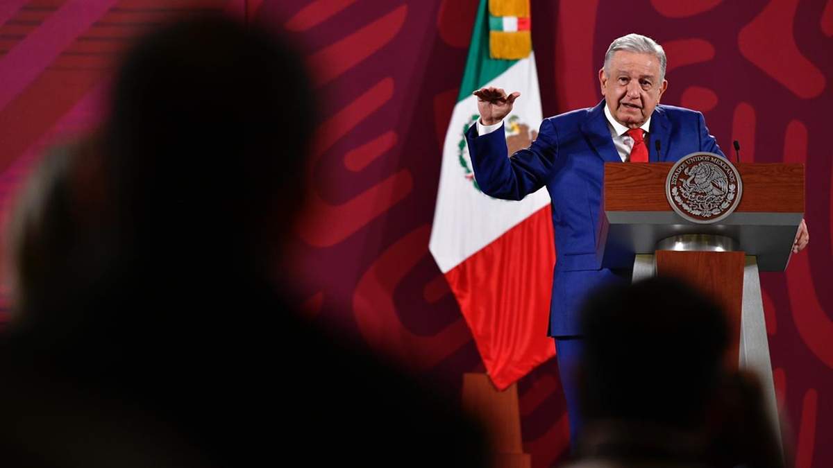 El presidente durante la conferencia matutina de este martes