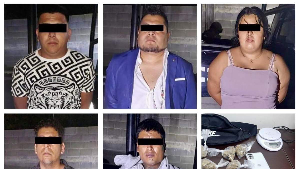 Los detenidos y el arma asegurada