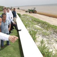 Gobernador quintanarroense anuncia la instalación de vallas contra el sargazo