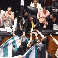 Acusan a senador morenista de agredir a manotazos durante toma de tribuna (Videos)