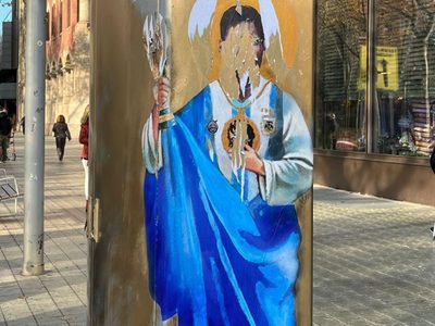 Vandalizaron en Cataluña un mural de Lio Messi con la Copa del Mundo