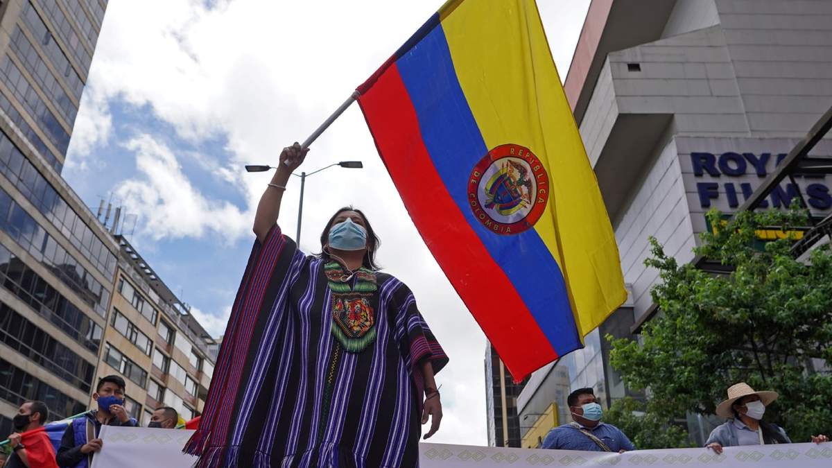 Las protestas en Colombia. Fuente: (Twitter)