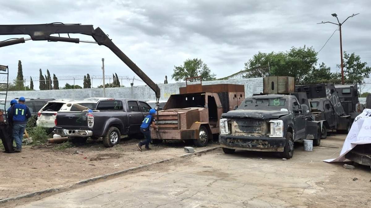 FGR de Tamaulipas destruye 33 vehículos “monstruos” con blindaje artesanal