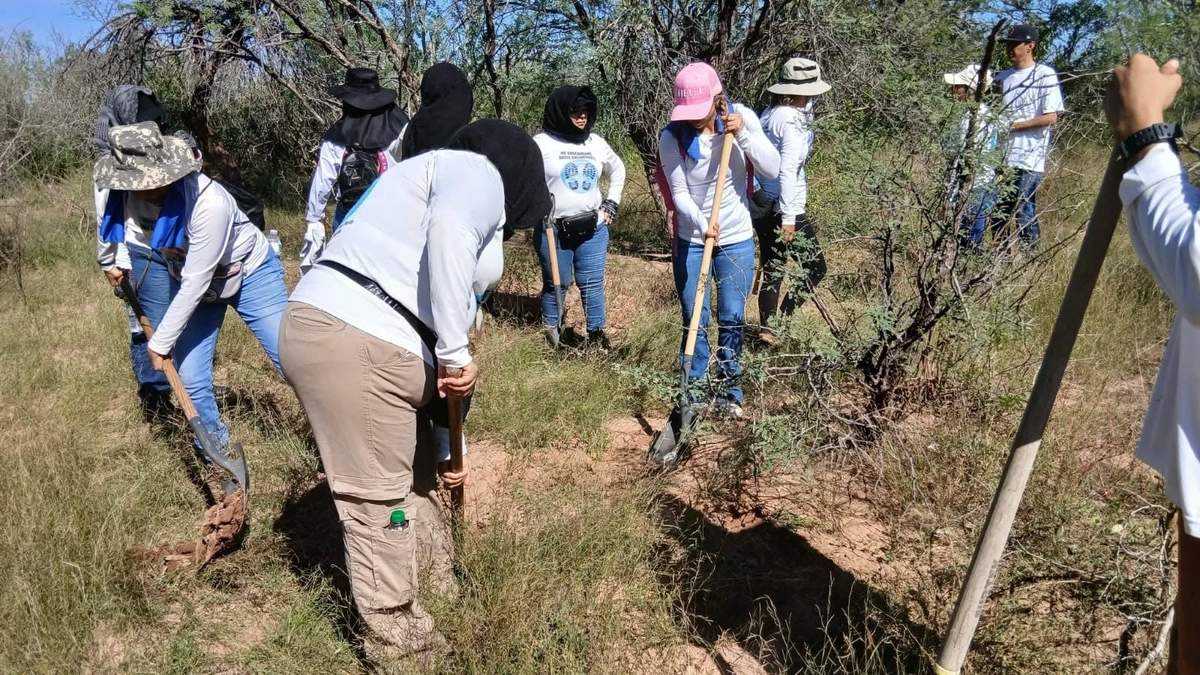 Buscadoras Por La Paz Sonora remueven tierra en un predio de Hermosillo donde se encontraron restos de 60 personas a principios de este año