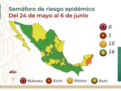 Así quedó el semáforo del 24 de mayo al 6 de junio: la mitad del país se pinta de verde