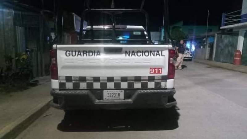 El vehículo de los guardias nacionales detenidos