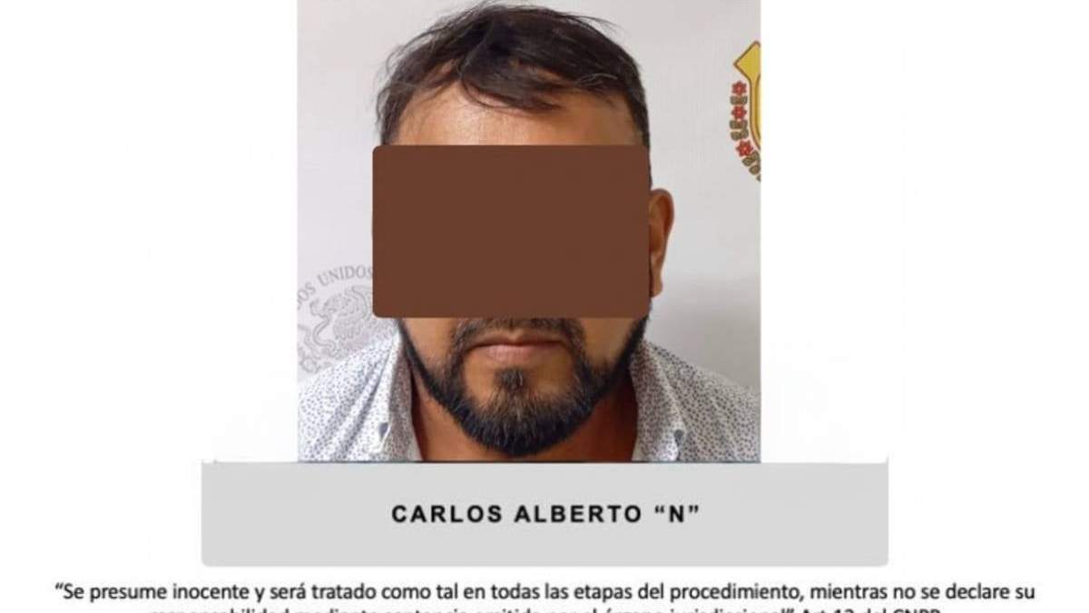 Carlos Alberto "N", detenido por el homicidio del candidato morenista Germán Anuar Valencia y por lesiones dolosas
