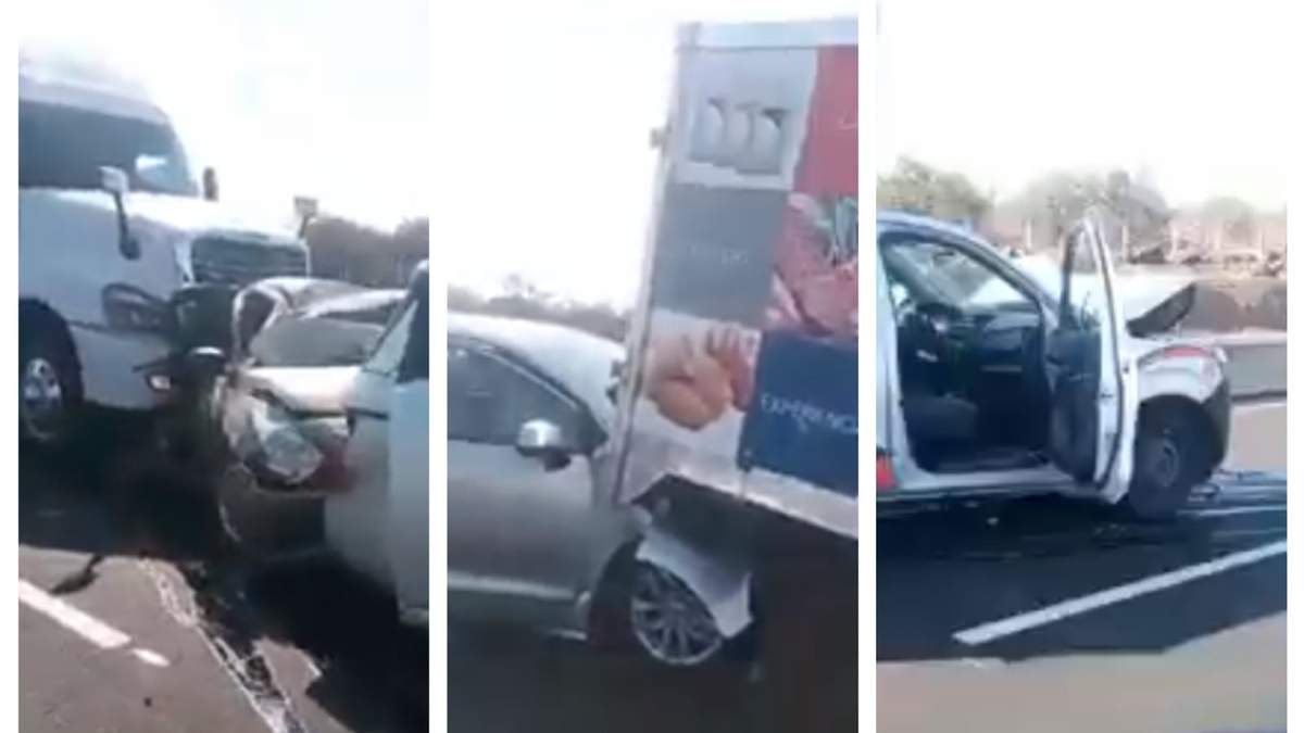 Algunos de los vehículos involucrados en el nuevo accidente