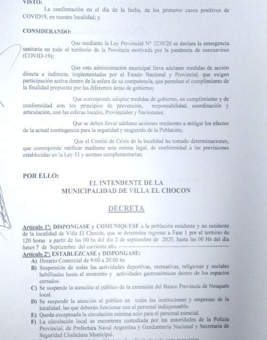 Decreto de El Chocón