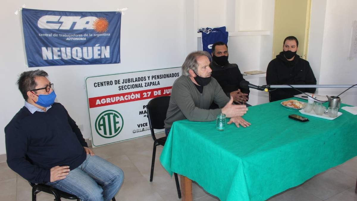 La conferencia de prensa se llevó a cabo en la sede sindical de la CTA Zapala. Fuente: (Daniel Signorile)