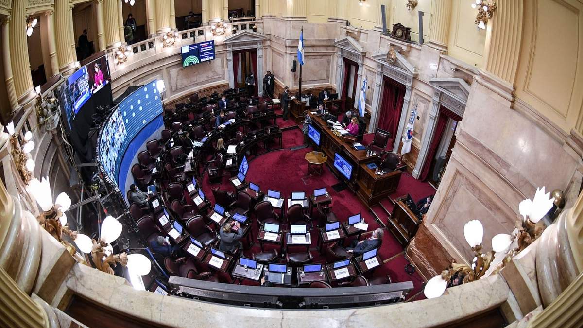 El pleno del Senado nacional. Fuente: (Twitter)