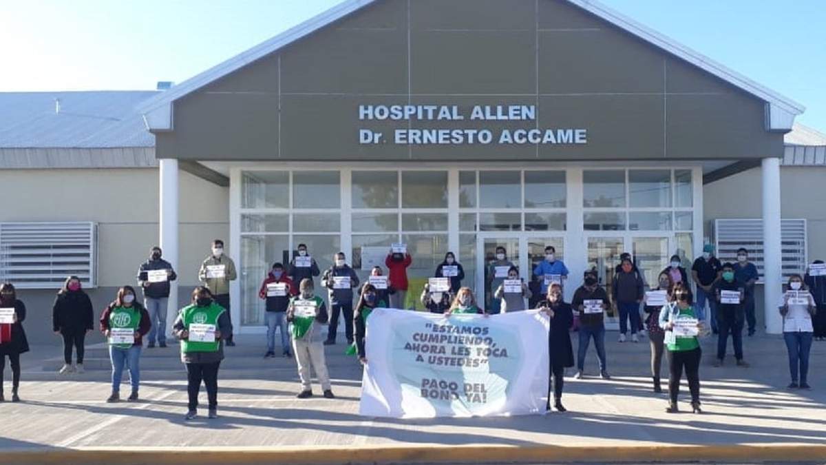 ATE en protesta en todos los hospitales rionegrinos. Fuente: (Twitter)