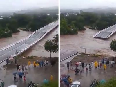 "¡Valió queso!", así fue el colapso del puente El Quelite tras el paso de "Nora"