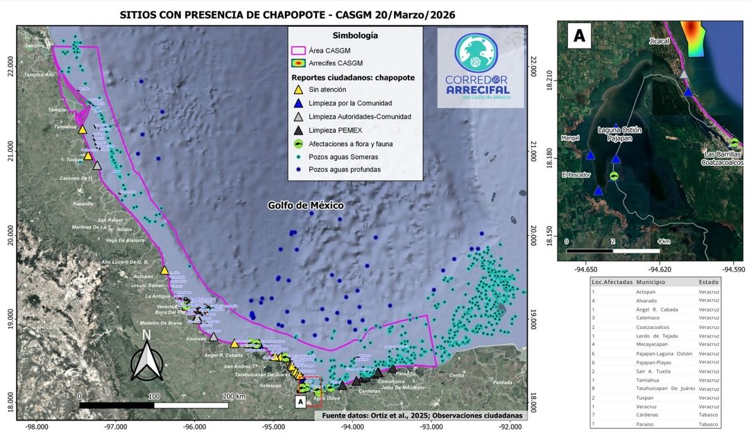 Mapa derrame Foto Facebook  Greenpeace México