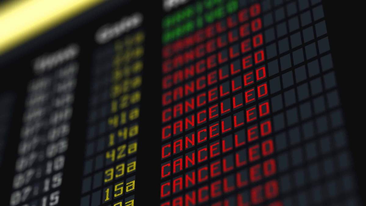 Vuelos cancelados. Fuente: (Twitter)