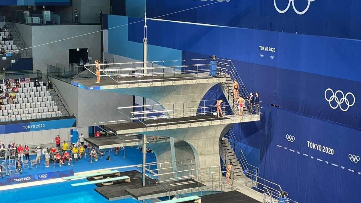 La mexicana Gabriela Agúndez en la competencia de plataforma diez metros