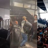 “Portazo” en la estación Pantitlán del Metro por saturación; sacan a persona en camilla (Videos)
