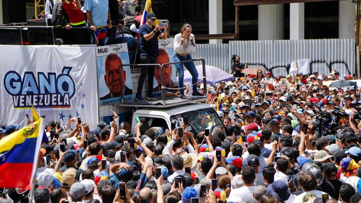 María Corina Machado encabezó la concentración en Caracas