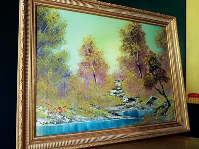 La primera obra de Bob Ross, pintada en media hora, está a la venta por casi 10 mdd
