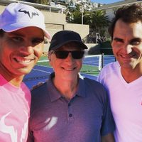 Por una acción benéfica: el día que Bill Gates jugó con Rafael Nadal y Roger Federer