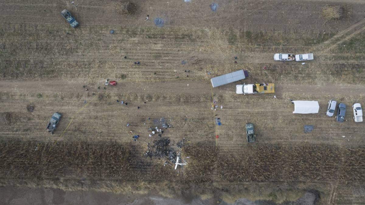La escena del accidente de helicóptero donde murieron Martha Erika Alonso y Rafael Moreno Valle