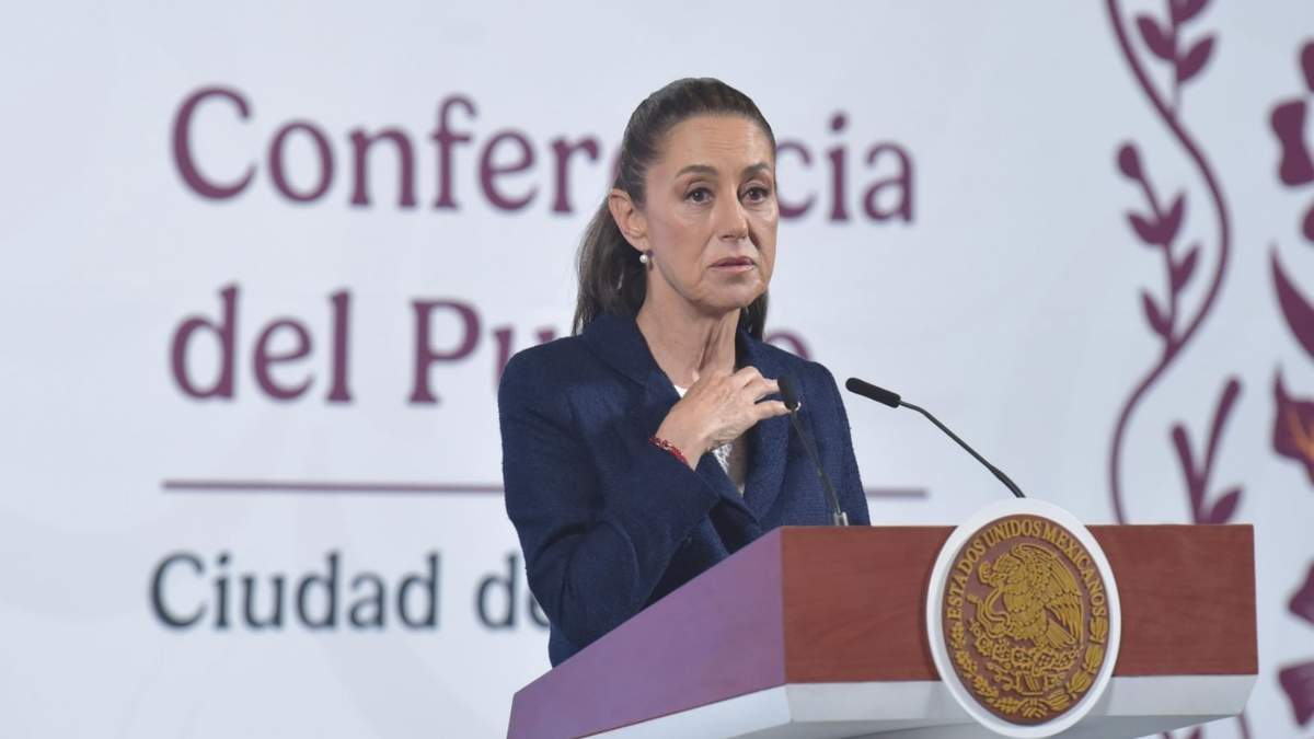 La presidenta Claudia Sheinbaum durante su conferencia mañanera