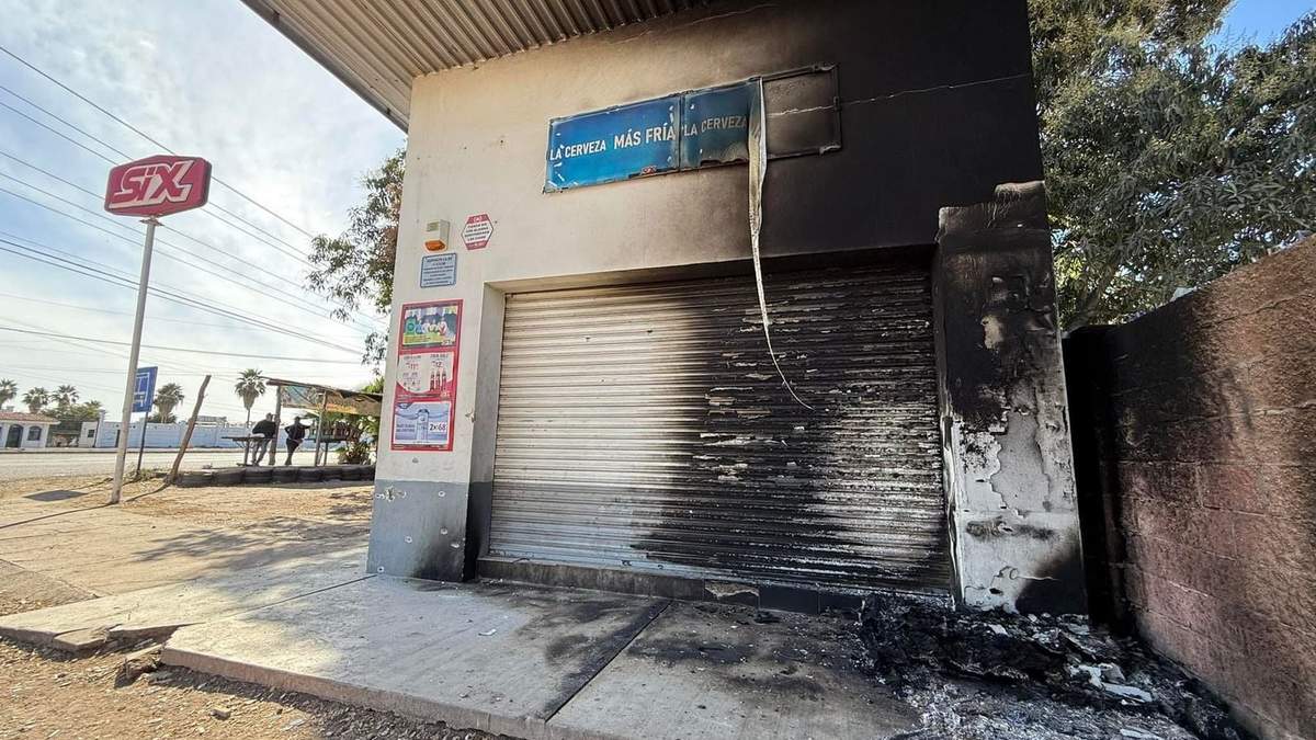 Gasolinera incendiada en Culiacán