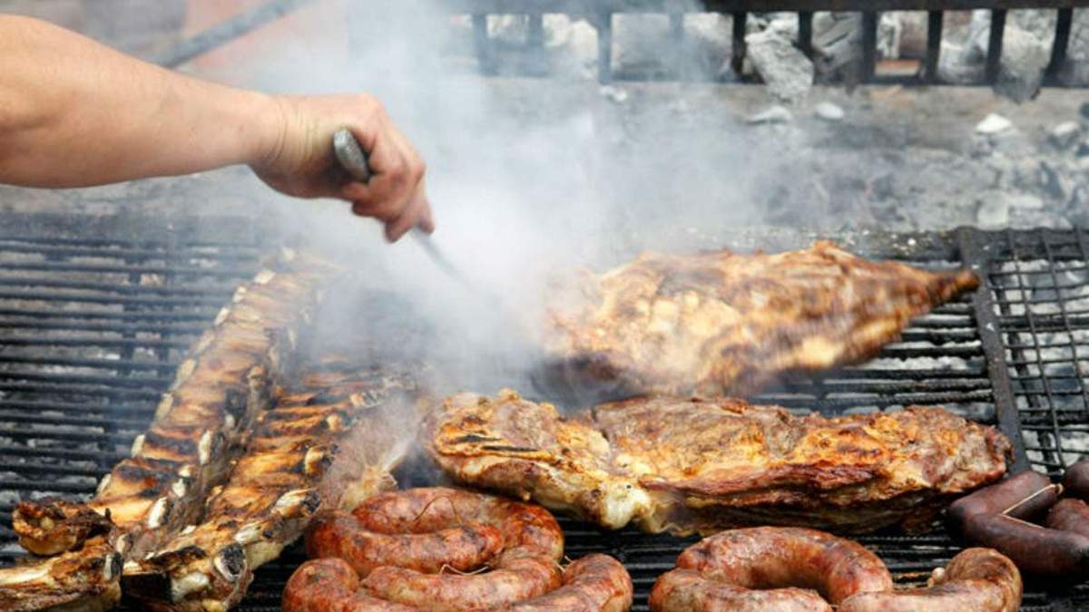Asado en cuarentena. Fuente: (Twitter)