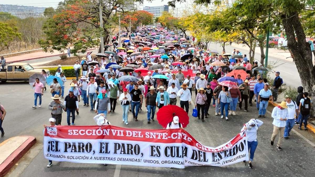 La marcha de maestros en Chiapas