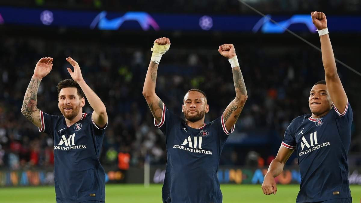 Lionel Messi, Neymar y Kylian Mbappé. Fuente: (Getty)