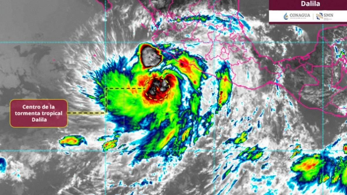 El SMN mantiene zona de prevención por tormenta tropical; se prevén lluvias intensas y posible formación de trombas marinas.
