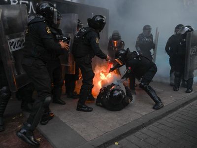 Enfrentamientos y agresiones: las fotografías de la marcha del 2 de octubre